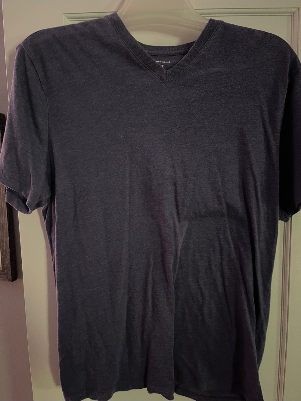 Banana Republic Factory Men's Short Sleeve V-Neck T-Shirt in Purple